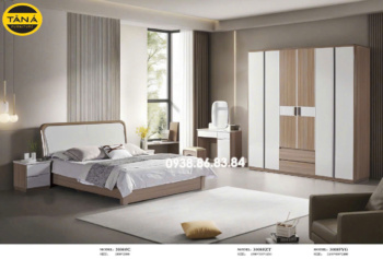 Combo Giường Tủ Gỗ Hiện Đại Nhập Khẩu TP-3008 Kiểu Dáng Tinh Tế