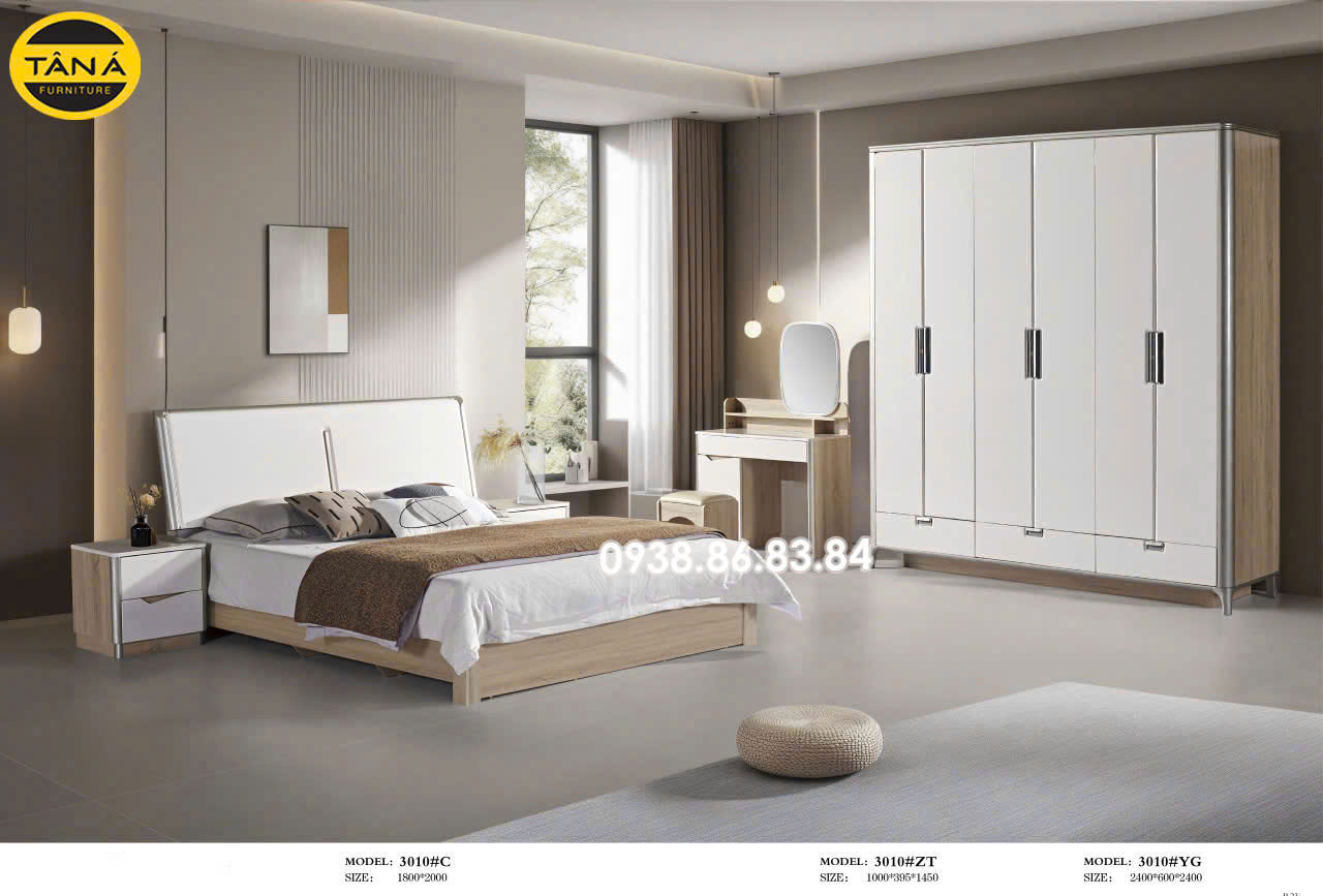 Combo giường tủ bàn trang điểm hiện đại giá rẻ cho phòng ngủ