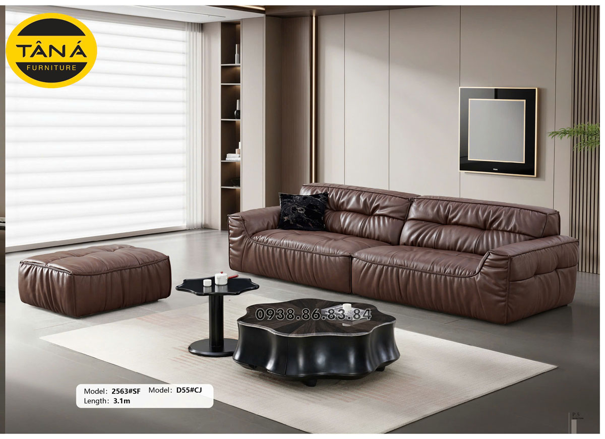 Sofa Băng Da Sinh Thái Hiện Đại Nhập Khẩu TP-2563