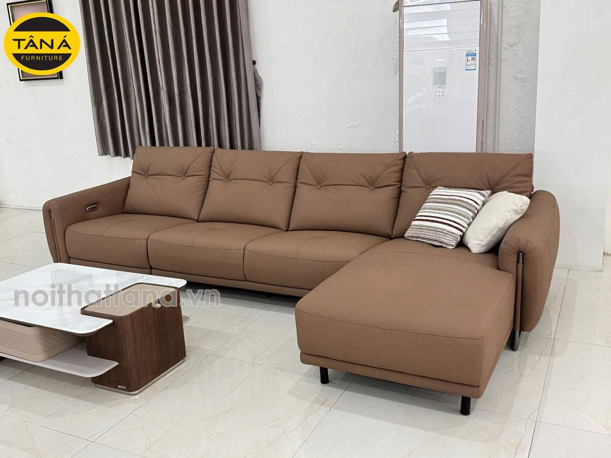 Sofa Da Bò Góc L Có Ghế Chỉnh Điện Hiện Đại AT-T806 Nhập Khẩu