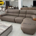 Sofa Phòng Khách Cao Cấp Da Siêu Sợi Gỗ Mun AT-G518B Nhập Khẩu