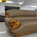 Sofa Góc Chữ L Da Siêu Sợi Gỗ Mun Nhập Khẩu AT-H46B Sang Trọng