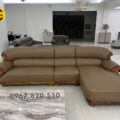 Sofa Góc Chữ L Da Siêu Sợi Gỗ Mun Nhập Khẩu AT-H46B Sang Trọng