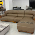 Sofa Góc Chữ L Da Siêu Sợi Gỗ Mun Nhập Khẩu AT-H46B Sang Trọng