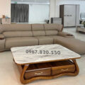 Sofa Góc Da Siêu Sợi Gỗ Mun Cao Cấp AT-516B Hiện Đại Nhập khẩu