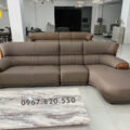 Sofa Phòng Khách Cao Cấp Da Siêu Sợi Gỗ Mun AT-G518B Nhập Khẩu