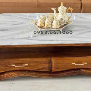 Bàn Trà Sofa Mặt Đá BT-A13 Gỗ Mun Phong Cách Hiện Đại