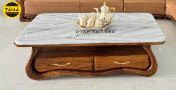 Bàn Trà Sofa Mặt Đá BT-A13 Gỗ Mun Phong Cách Hiện Đại