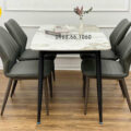 Bộ Bàn Ăn Mặt Đá Ceramic 4 Ghế BA258 Kiểu Dáng Hiện Đại