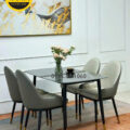Bộ Bàn Ăn 1,2m Mặt Đá Ceramic Hiện Đại 4 Ghế Cho Chung Cư BA238