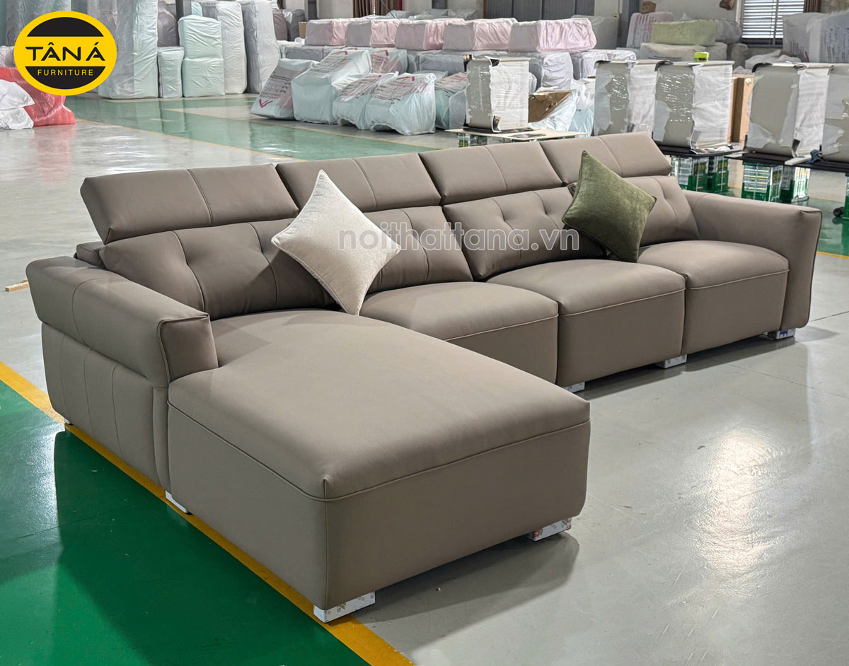 Sofa Da Sinh Thái Góc Chữ L Hiện Đại Nhập Khẩu AT-9106