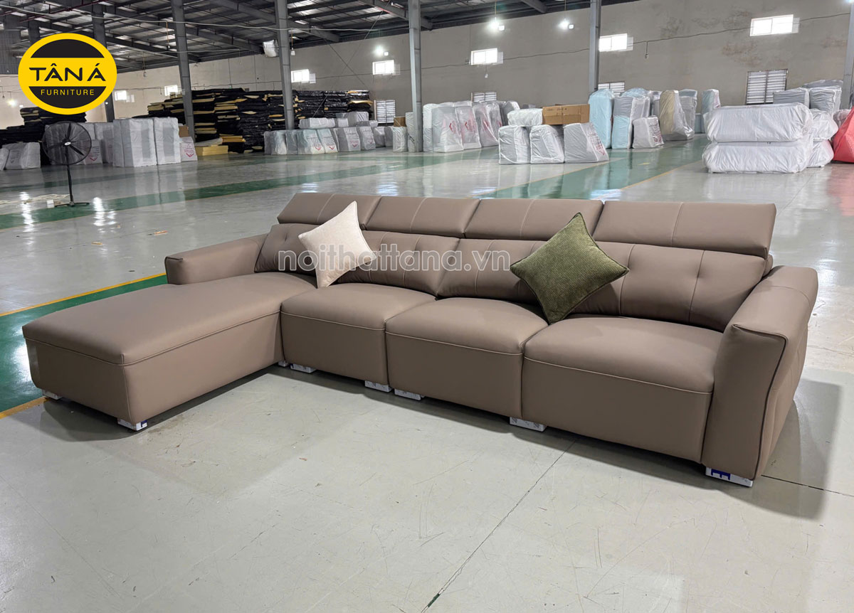 Sofa Da Sinh Thái Góc Chữ L Hiện Đại Nhập Khẩu AT-9106