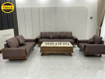Sofa Băng Gỗ Sồi Bọc Da Chống Trầy AB-307C-123