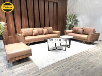 Sofa Băng Gỗ Sồi Bọc Da Chống Trầy AB-890C