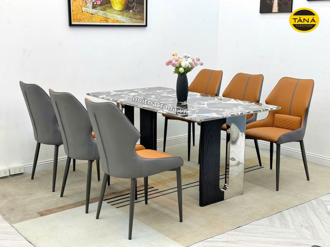 Bộ bàn ăn 1m6 6 ghế