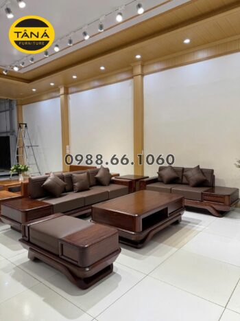Sofa Da Ý Gỗ Mun Sang Trọng TA-GS94