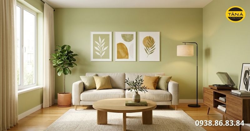 Màu sơn phòng khách dễ phối