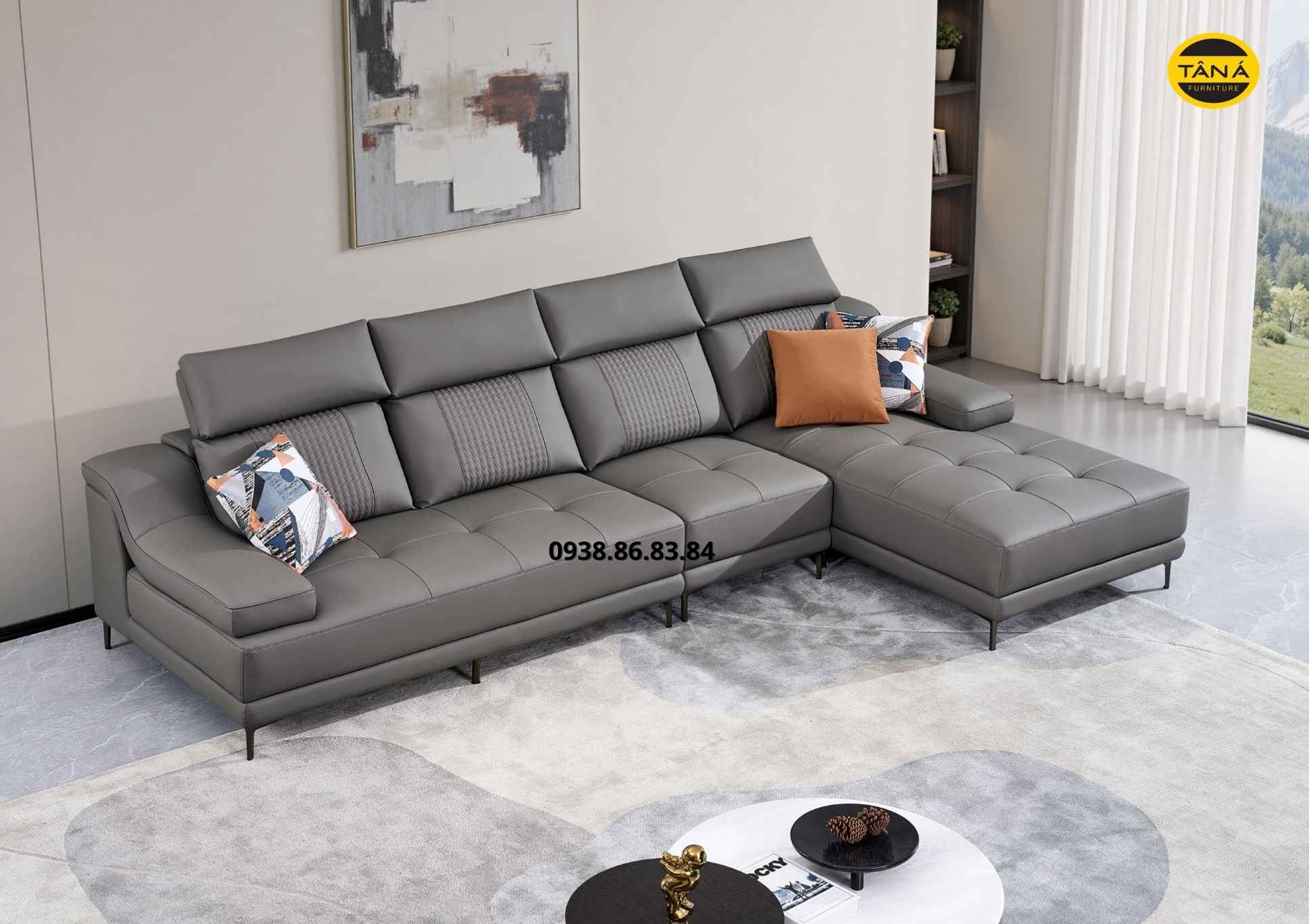 sofa góc L da sinh thái 6099