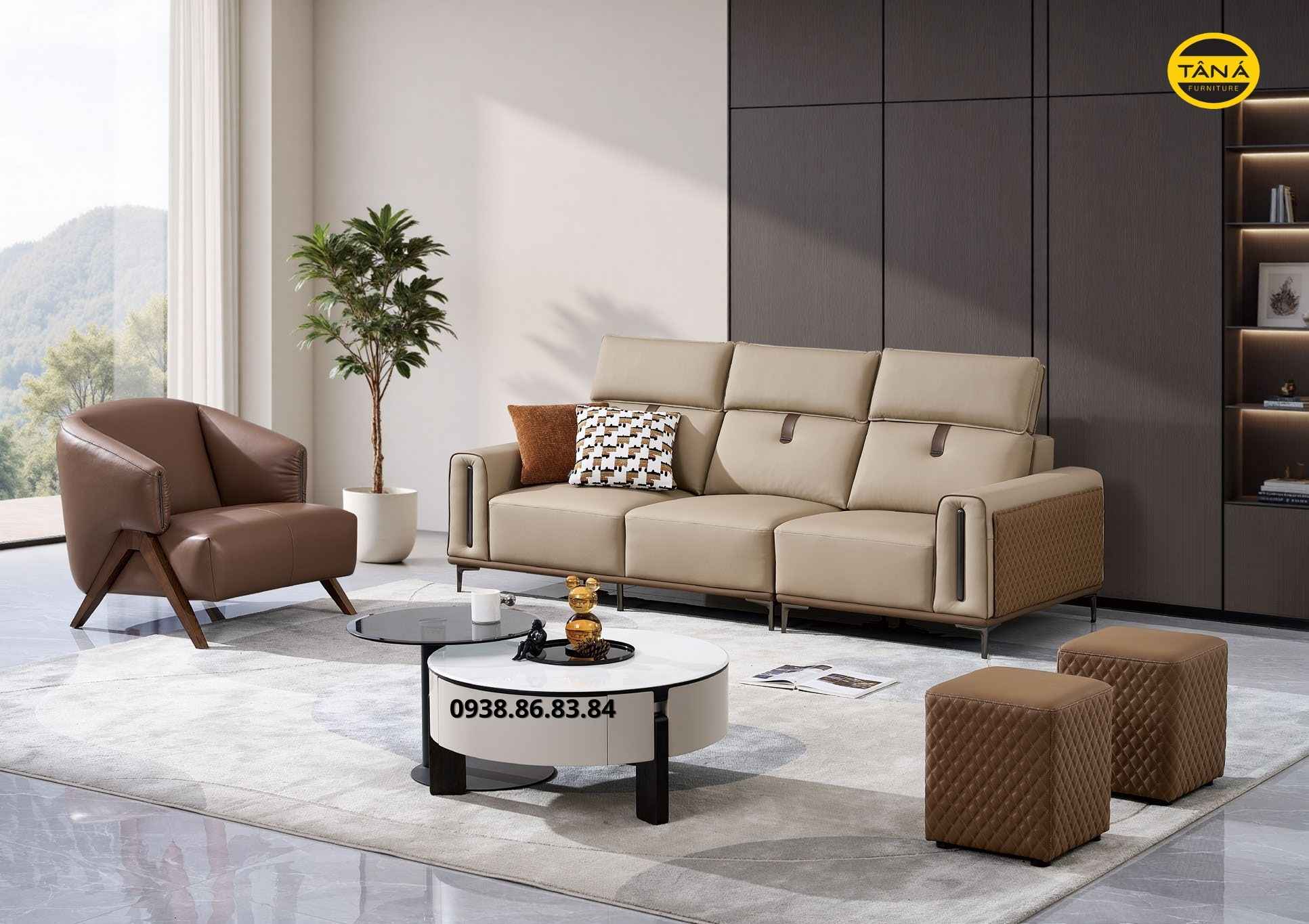 Sofa da sinh thái hiện đại 6102
