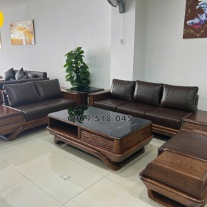 Sofa Gỗ Mun Da Hàn Quốc GM80 Phong Cách Sang Trọng