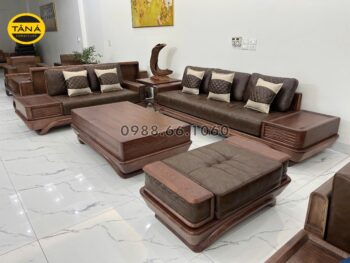 Sofa Gỗ Sồi Da Ý GS95