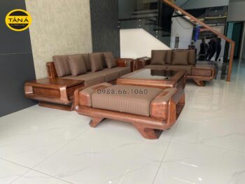 Sofa Gỗ Sồi Cao Cấp Da Ý GS96 Chuẩn Phong Cách Hiện Đại