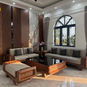 Sofa Gỗ Sồi Cao Cấp Da Ý GS97 Chuẩn Phong Cách Hiện Đại