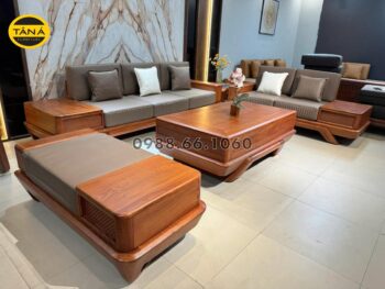 Sofa Gỗ Hương Đá Da Ý GH91 Cao Cấp Sang Trọng