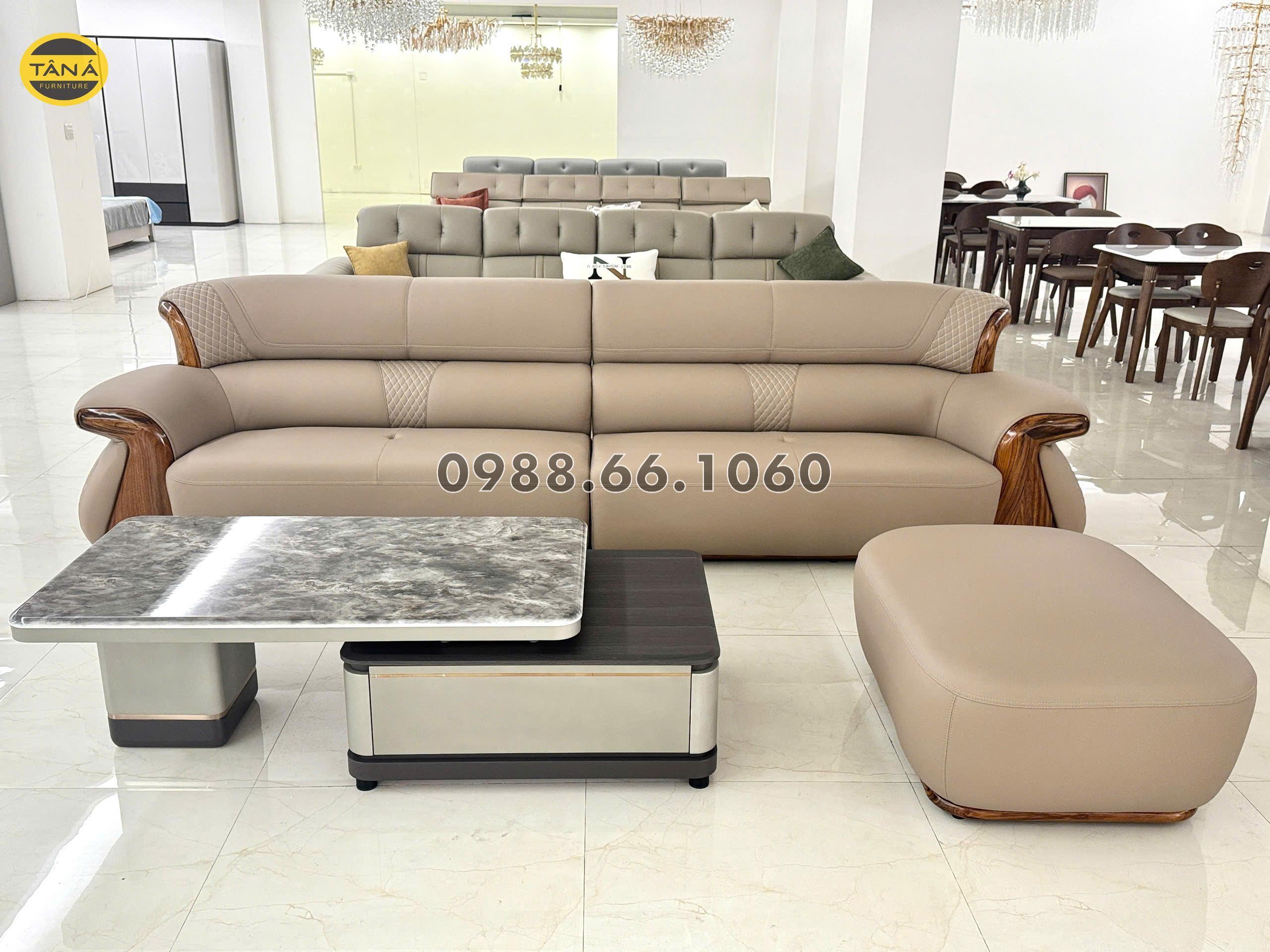 Sofa gỗ mun da siêu sợi nhập khẩu AT-527