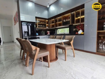 Bộ bàn ăn 1m6 6 ghế mặt đá tự nhiên nhập khẩu VT23