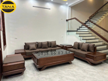 Sofa gỗ mun da Ý GM81 đẹp hiện đại