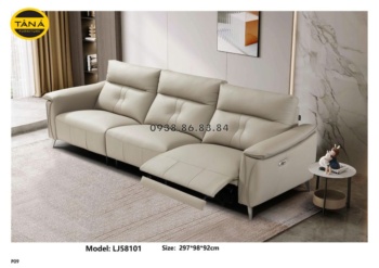 SOFA BĂNG CHỈNH ĐIỆN BỌC DA BÒ NHẬP KHẨU TP-LJ58101