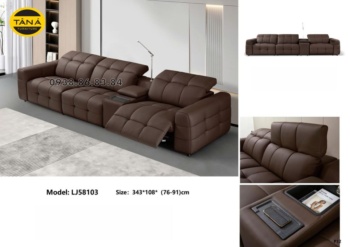 SOFA BĂNG CHỈNH ĐIỆN BỌC DA BÒ NHẬP KHẨU TP-LJ58103