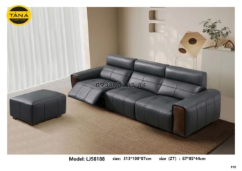 SOFA BĂNG CHỈNH ĐIỆN BỌC DA BÒ NHẬP KHẨU TP-LJ58188