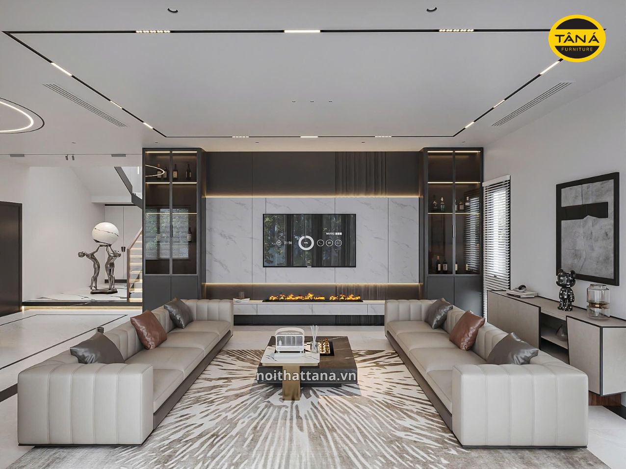 Phòng khách biệt thự hiện đại