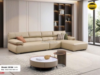 Sofa da sinh thái góc L AT-2616 nhập khẩu hiện đại