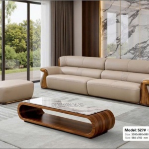 Sofa gỗ mun da siêu sợi nhập khẩu AT-527