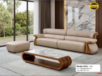Sofa gỗ mun da siêu sợi nhập khẩu AT-527