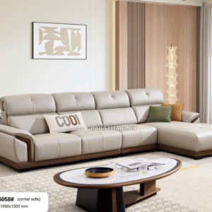 Sofa vải giả da góc L AT-6058 nhập khẩu sang trọng