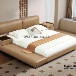 Giường Ngủ Bọc Da Bò TP-LD3368 Sang Trọng Nhập Khẩu Đài Loan
