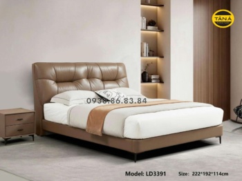 Giường Ngủ Bọc Da Bò TP-LD3391 Sang Trọng Nhập Khẩu Đài Loan