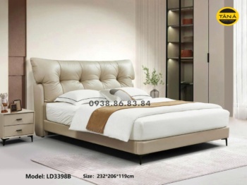 Giường Ngủ Bọc Da Bò TP-LD3398B Sang Trọng Nhập Khẩu Đài Loan