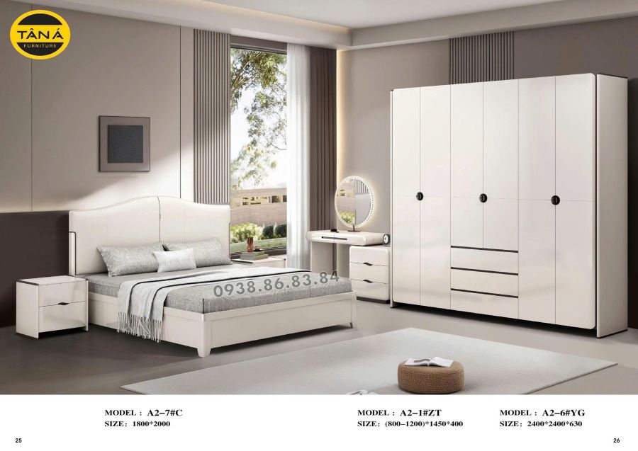COMBO GIƯỜNG TỦ GỖ HIỆN ĐẠI NHẬP KHẨU TP-A2-6 2 TP-A2-6