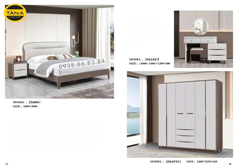 COMBO GIƯỜNG TỦ GỖ HIỆN ĐẠI NHẬP KHẨU TP-2561 2 TP-2561