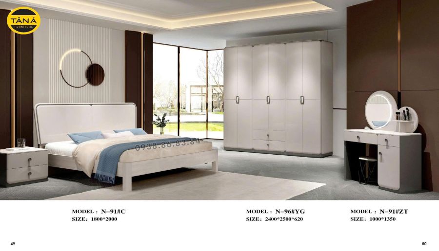 COMBO GIƯỜNG TỦ GỖ HIỆN ĐẠI NHẬP KHẨU TP-N-96 2 TP-N-96