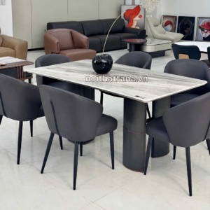 BỘ BÀN ĂN 1,8M 6 GHẾ MẶT ĐÁ TỰ NHIÊN NHẬP KHẨU AT-103