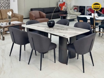 BỘ BÀN ĂN 1,8M 6 GHẾ MẶT ĐÁ TỰ NHIÊN NHẬP KHẨU AT-103
