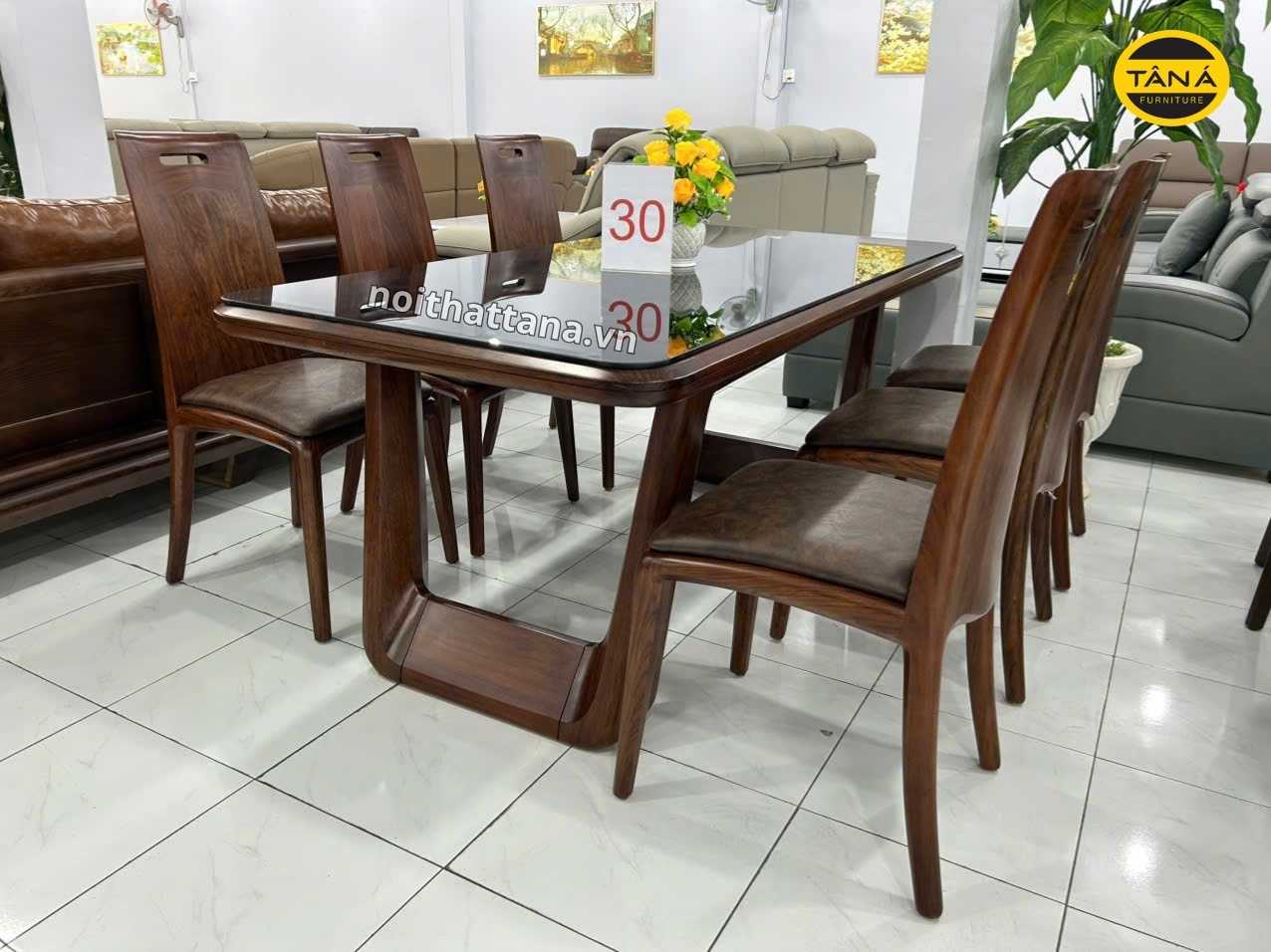 BỘ BÀN ĂN 1,8M 6 GHẾ GỖ MUN NHẬP KHẨU BA-GM01