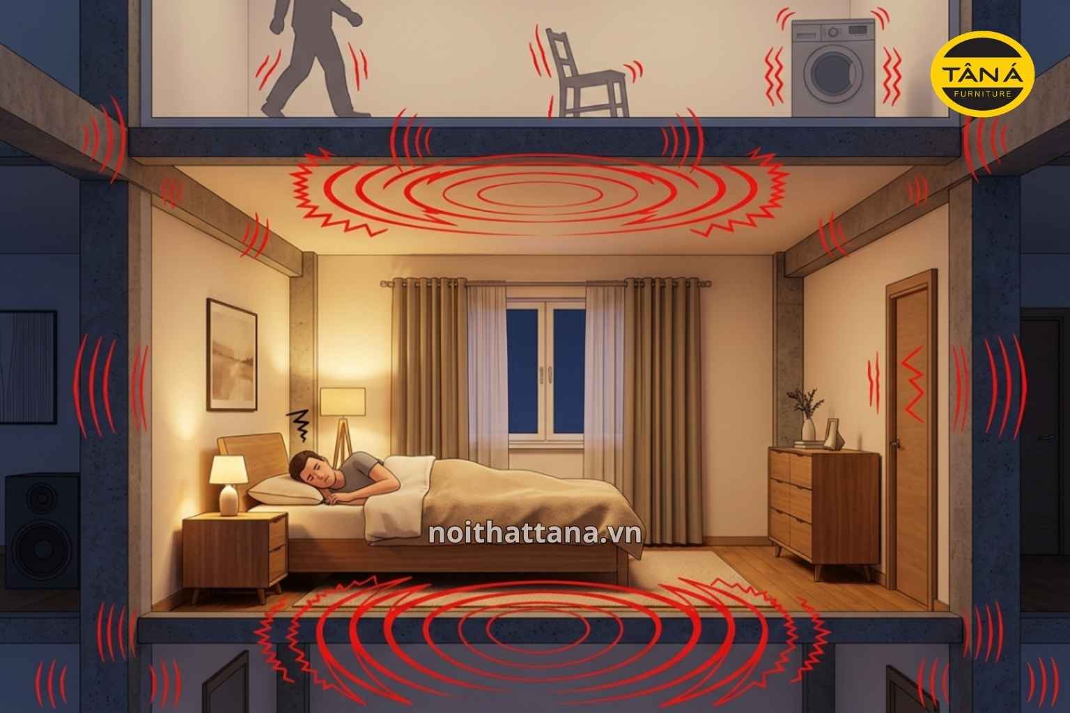 Thảm trải sàn giúp giảm tiếng bước chân và âm vang