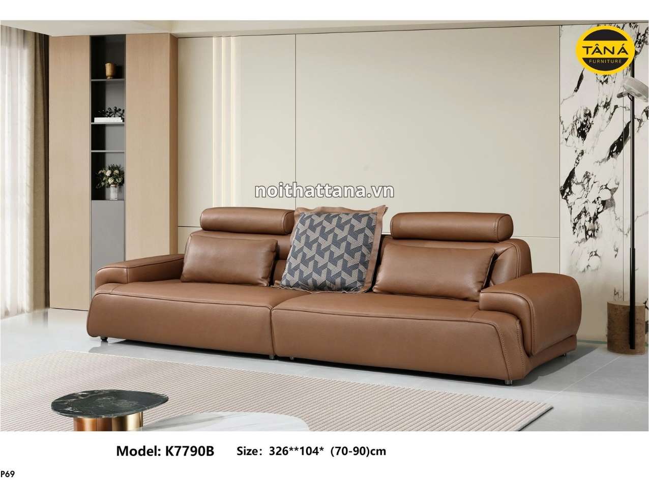 SOFA DA BÒ NHẬP KHẨU TP-7790B SANG TRỌNG 2 TP-7790B